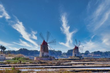 Marsala tuzlu bataklıklar Sicilya 'da