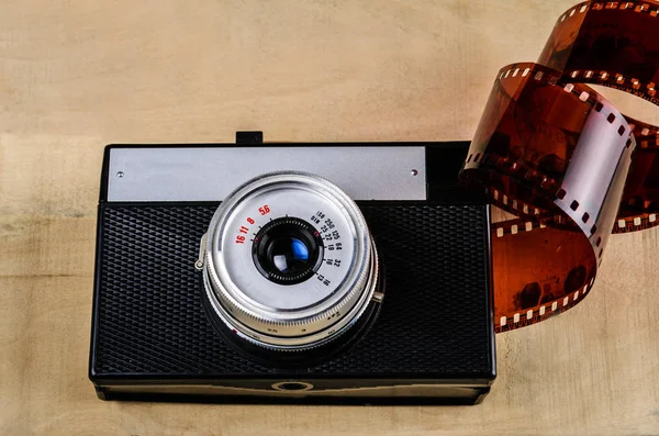 old camera with photographic film
