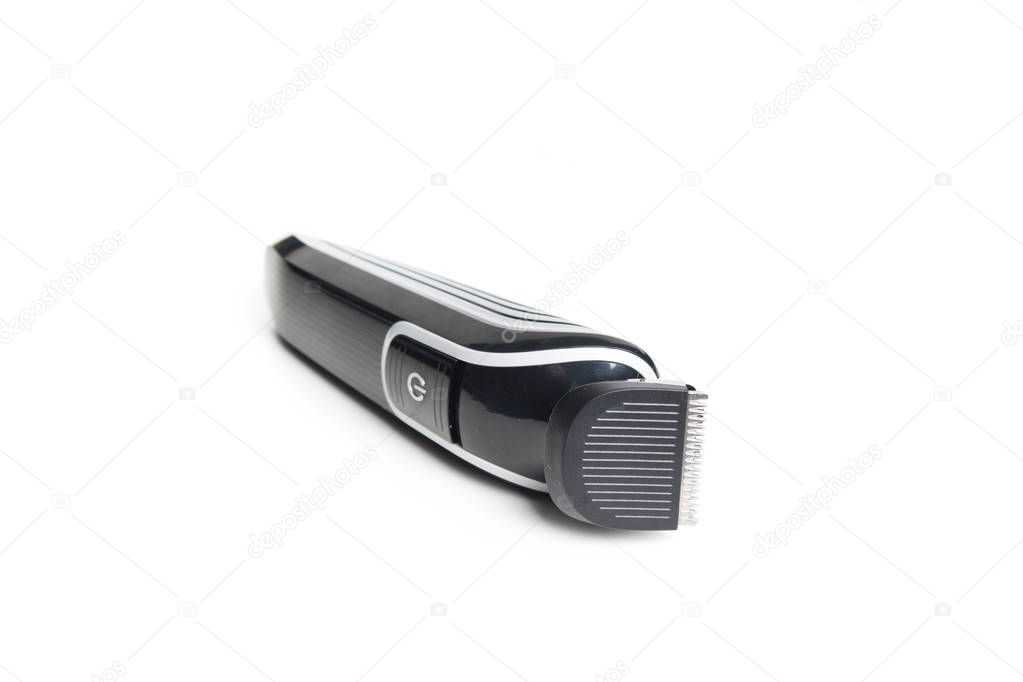close-up of a modern hair clipper isolated on white