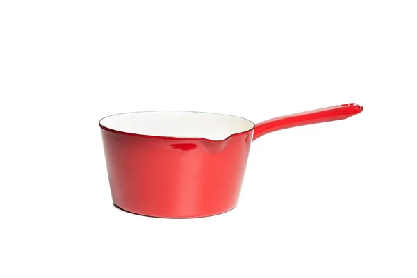 Red pot isolated on white background,kitchen concept — Stock Photo, Image