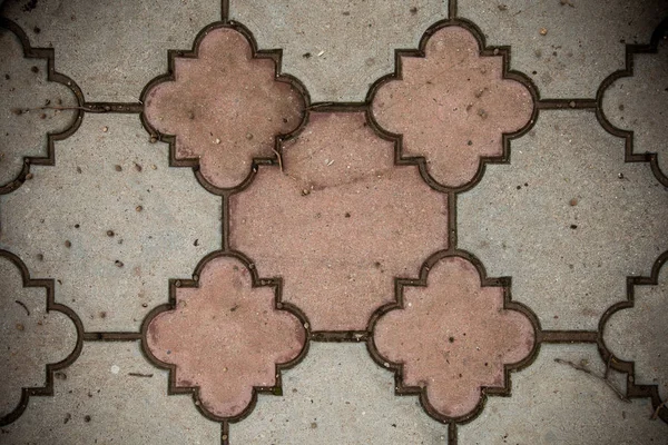 Κάτοψη του Grunge μονότονο γκρι τούβλα πέτρα στο έδαφος για δρόμο δρόμο. Πεζοδρόμιο, Driveway, πεζοδρόμιο σε Vintage σχέδιο δαπέδων εξάγωνο μοτίβο υφή φόντου — Φωτογραφία Αρχείου