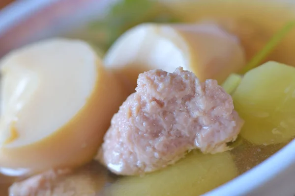 돼지고기와 달걀 두 부 핫 스프 — 스톡 사진