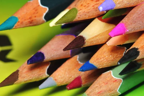 Many Pencil Color Drawing Macro Background — Stock Photo, Image