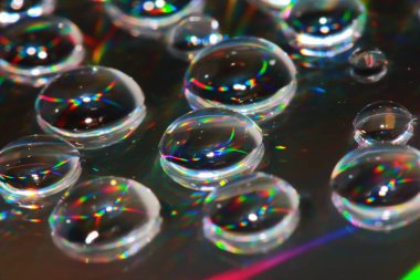 Arka plan için cd içerisindeki dropun makrodaki yansıması