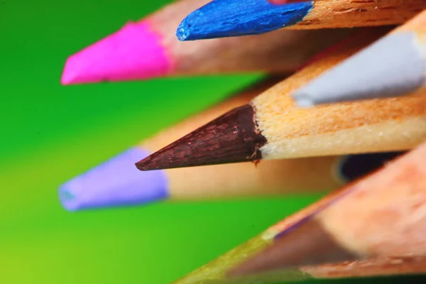 Many Pencil Color Drawing Macro Background — Stock Photo, Image