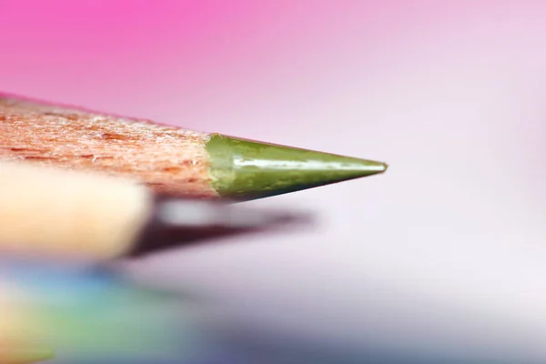 Muchos Colores Lápiz Para Dibujar Macro Para Fondo — Foto de Stock