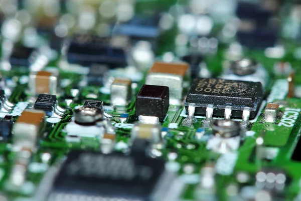 Old Electonic Circuit Board Computer Macro Photography Electric Background — Stock Photo, Image