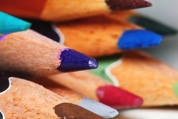 many pencil color for drawing in macro for background