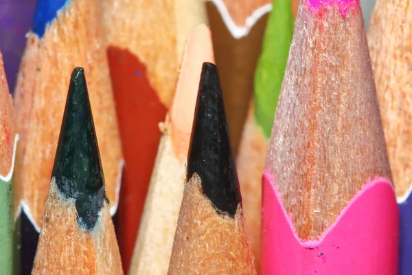 Many Pencil Color Drawing Macro Background — Stock Photo, Image