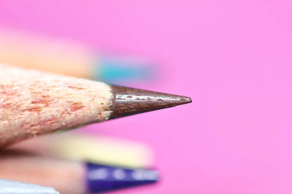 many pencil color for drawing in macro for background