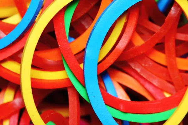 many color rubber band in macro for background