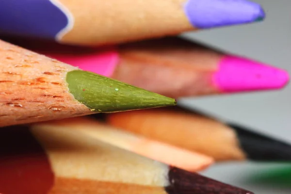 Many Pencil Color Drawing Macro Background — Stock Photo, Image