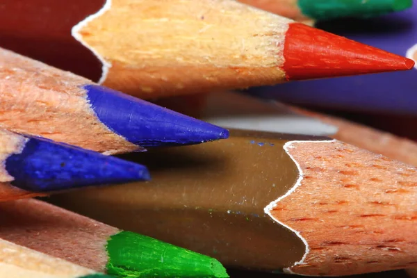 Many Pencil Color Drawing Macro Background — Stock Photo, Image