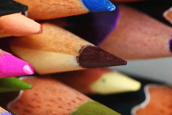 many pencil color for drawing in macro for background