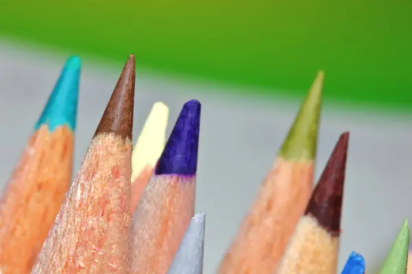 Many Pencil Color Drawing Macro Background — Stock Photo, Image