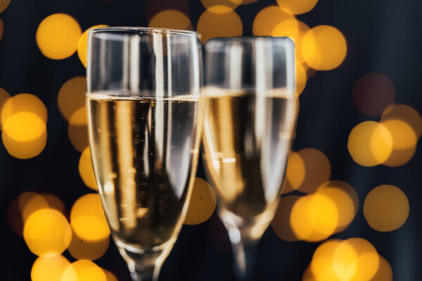 two glasses of champagne.