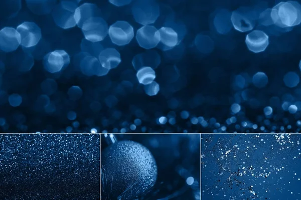 Collage van blauwe foto — Stockfoto