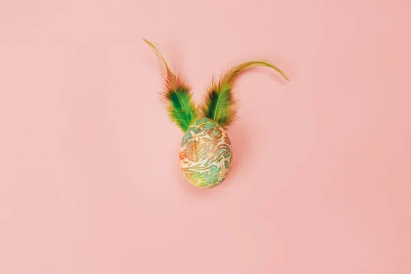 Warna easter telur dengan telinga kelinci — Stok Foto