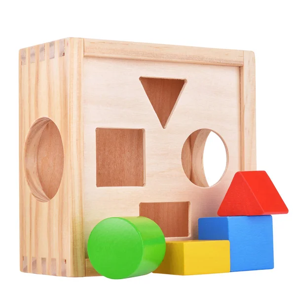 Ξύλινα λογική παιχνίδι κουτί με τους αριθμούς — Φωτογραφία Αρχείου