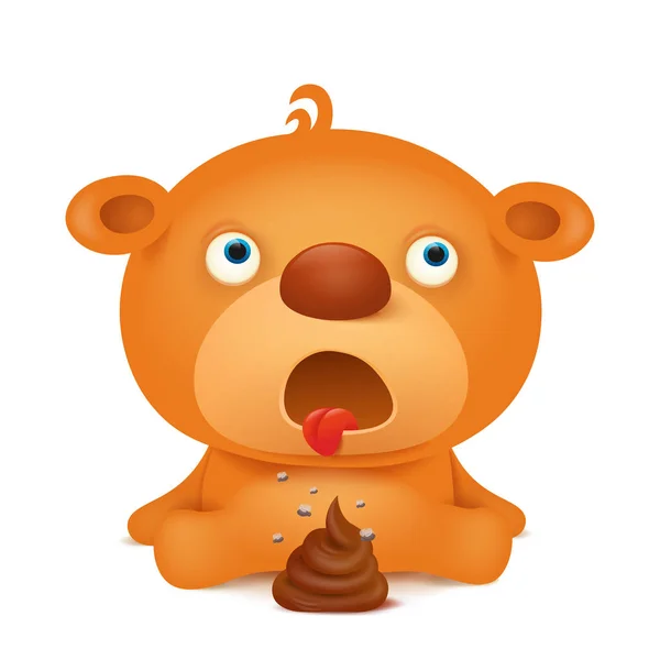 Teddy bear emoji karakter kakilt egy csokorral — Stock Vector