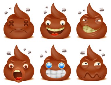 Komik kaka ifade karikatür karakter kümesi