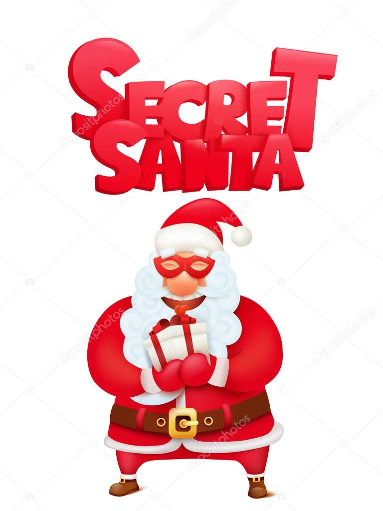 Secret santa claus invitation concept card template
