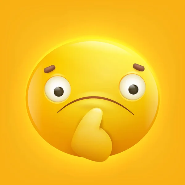 Sad yellow smiley emoji emoticon icon — Stock Vector