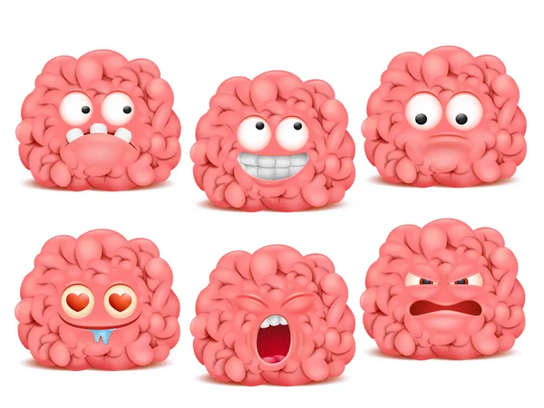 Beyin karikatür emoji karakter kümesi
