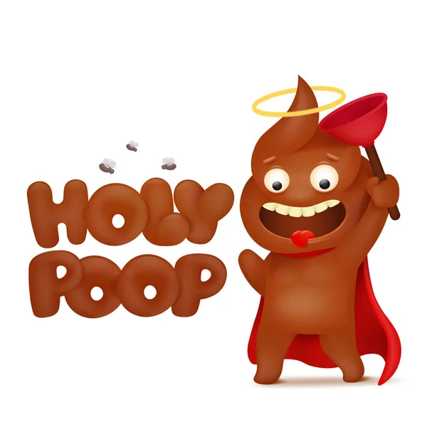 Heilige Poop Superheldenfigur mit Nimbus — Stockvektor