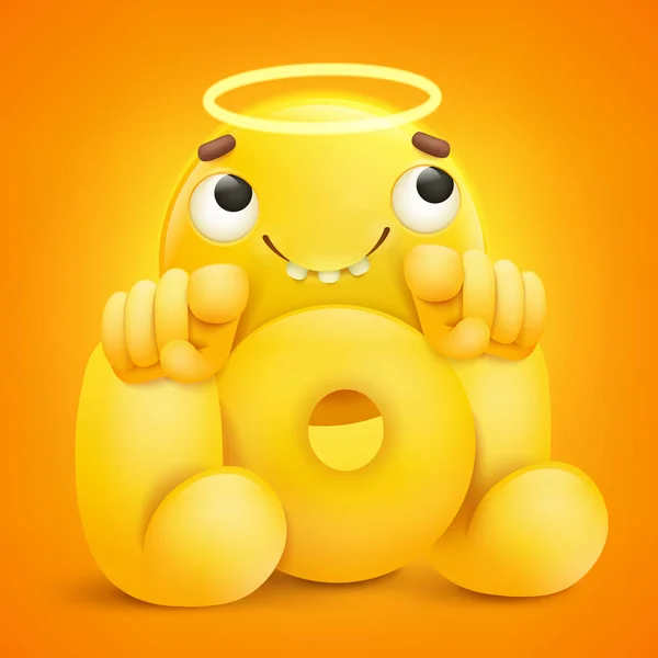 LOL amarelo smiley rosto emoji personagem dos desenhos animados — Vetor de Stock