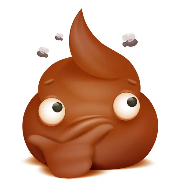 Promyšlené emoji poo kreslená postava ikona. — Stockový vektor