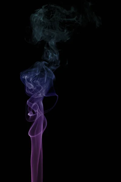 Abstrakter Rosa Und Cyanischer Rauch Auf Schwarzem Hintergrund — Stockfoto