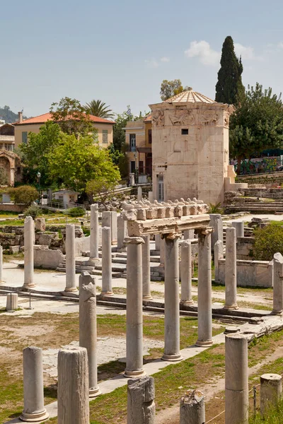 希腊雅典 2019年4月28日 位于罗马论坛废墟中央的风之塔 安德洛尼科斯 赫雷斯塔 — 图库照片