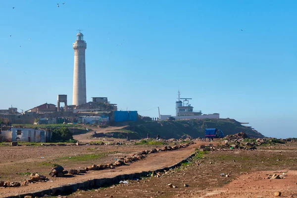 ハンク灯台 Hank カサブランカ港西側のキャップ ハンク 英語版 にある灯台である カサブランカ セタット地域 モロッコ — ストック写真