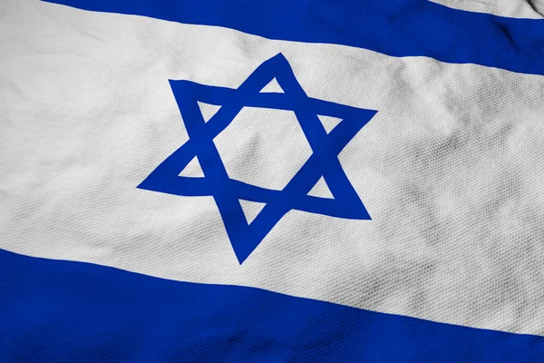 Full Frame Close Waving Israeli Flag Rendering — Stock Photo, Image