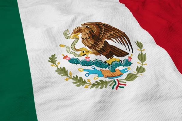 Primer Plano Cuadro Completo Una Bandera Mexicana Ondeando Representación — Foto de Stock