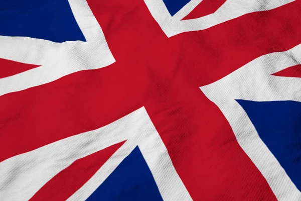 3Dレンダリングで手を振って英国の旗の完全なフレームのクローズアップ — ストック写真