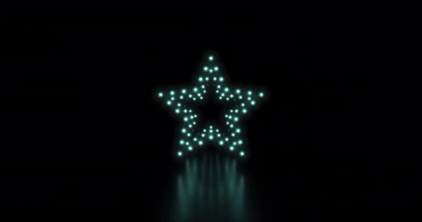Loopbare Lichtshow Stars Triangles Circles Gemaakt Van Led — Stockvideo