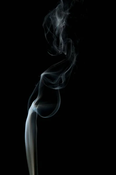 Abstract Ghostly Smoke Woman Shape Black Background — Stock Photo, Image