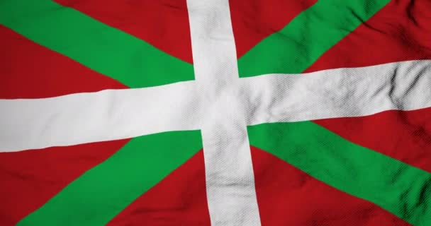 Volledige Frame Animatie Van Baskische Vlag Ikurrina Vlag Zwaaien — Stockvideo