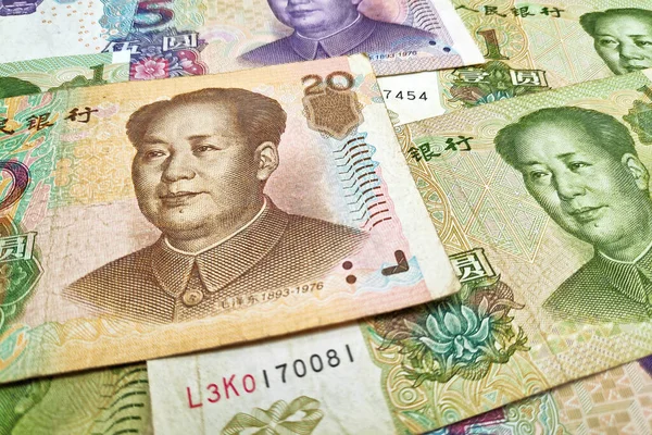 Stapel Chinesischer Yuan Banknoten Als Hintergrund — Stockfoto