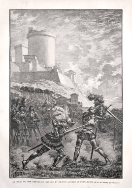 Şövalye Bayard ve Don Alonzo de Soto-Maior 'un düellosu Grasset tarafından 1885 yılında yayınlandı..