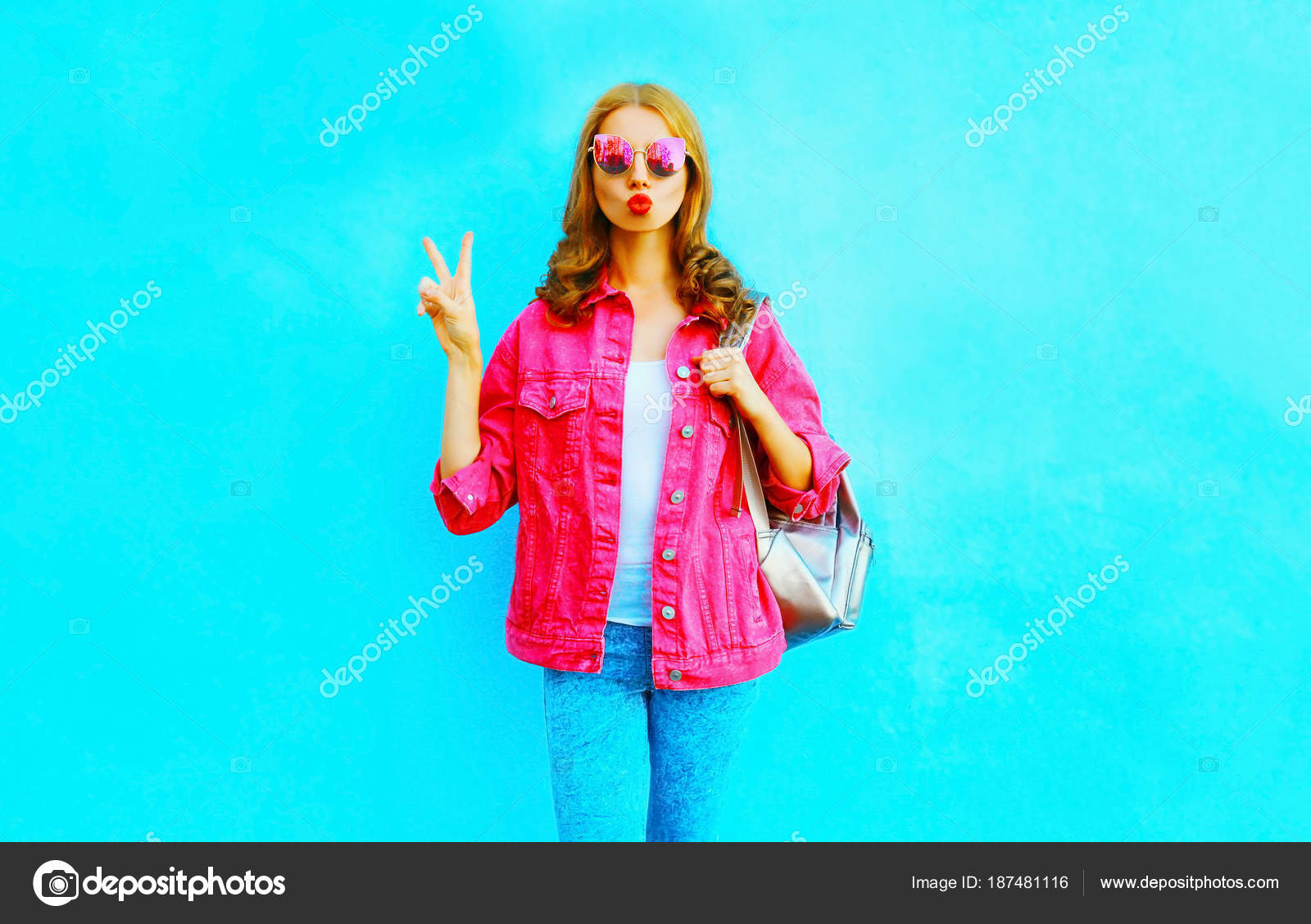 pink kiss denim jacket