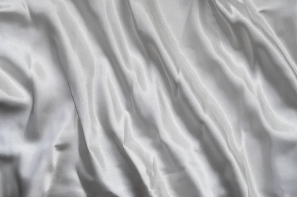 Крупный План Волнистых Белых Шелковых Тканей — стоковое фото