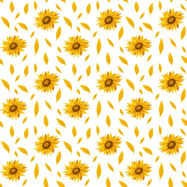 Ayçiçekli kusursuz vektör deseni