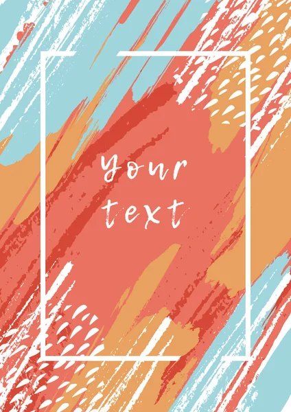 El çizimleri, noktalar ve çerçeve ile soyut renk arkaplanı