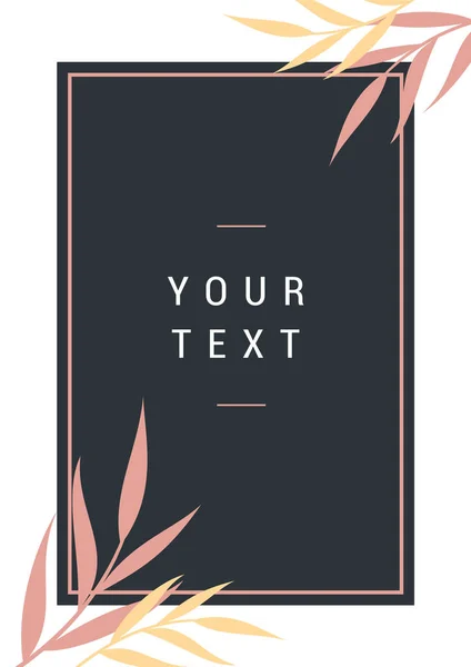 Çerçeveli ve yapraklı koyu zarif kaplama. 