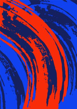 Modern bright abstract background with red and blue strokes