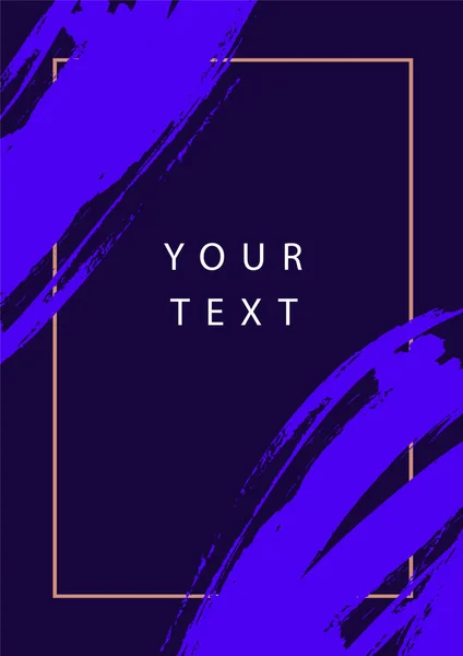 Çerçeve ve mürekkep darbeleriyle soyut koyu mor vektör kapağı