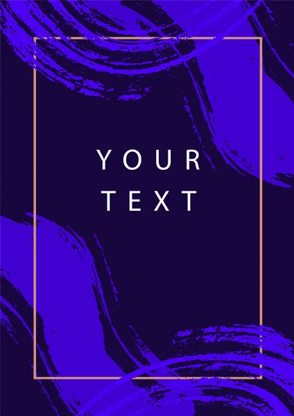 Çerçeve ve mürekkep darbeleriyle soyut koyu mor vektör kapağı